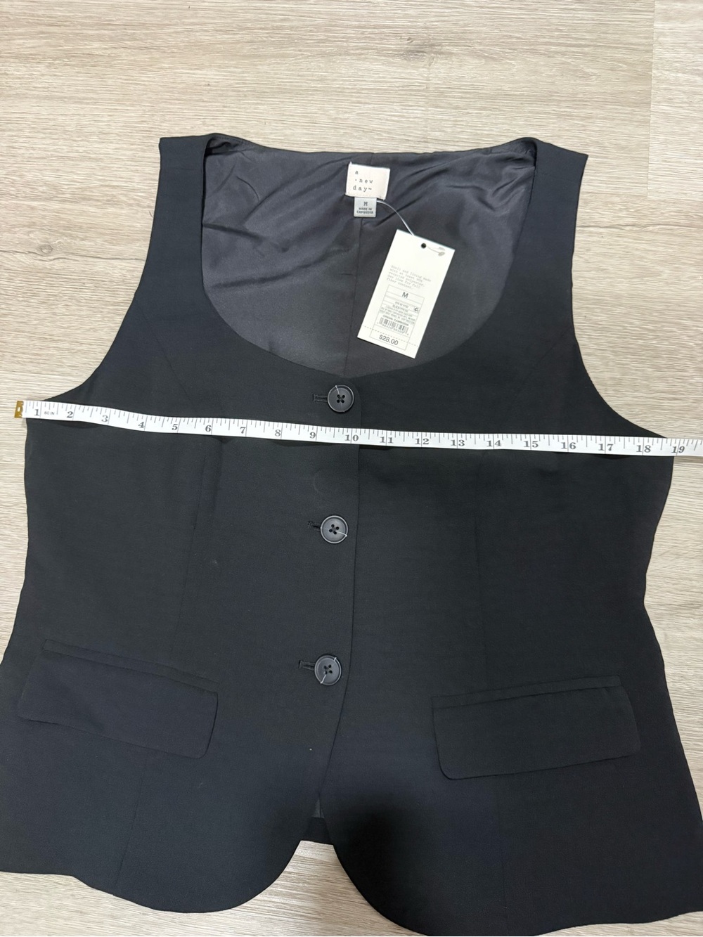 a new day Black Womens Tailored Button Vest - Picture 6 of 9